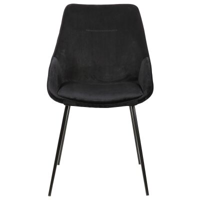 Bellagio Velvet Fabric Dining Chair, Black 