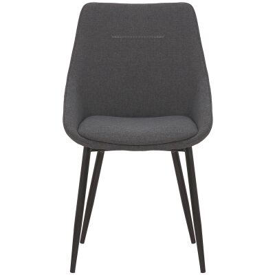 Bellagio Fabric Dining Chair, Charcoal