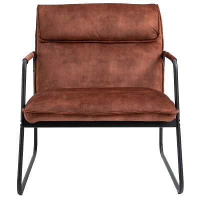 Noranda Fabric & Metal Lounge Armchair, Brown