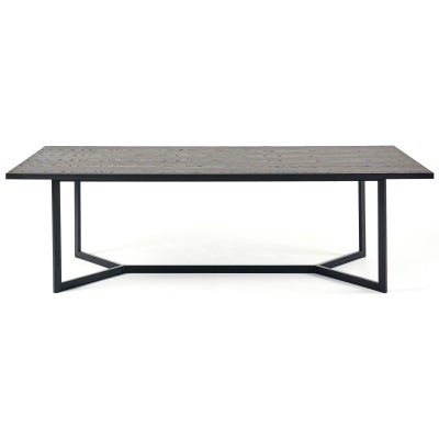 Byron Oak Timber & Metal Dining Table, 260cm, Black