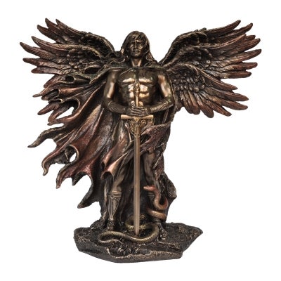 Veronese Cold Cast Bronze Coated Angel Figurine, Seraph