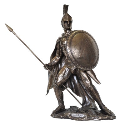 Veronese Cold Cast Bronze Coated Figurine, King Leonidas