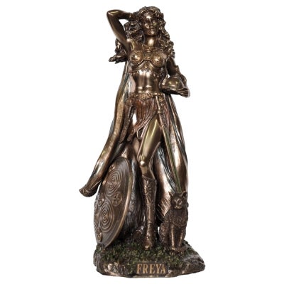 Veronese Cold Cast Bronze Coated Norse Mythology Figurine, Freya