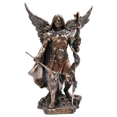 Veronese Cold Cast Bronze Coated Angel Figurine, Gabriel