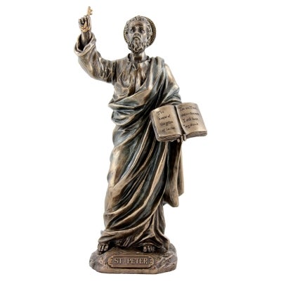 Veronese Cold Cast Bronze Coated Figurine, St. Peter