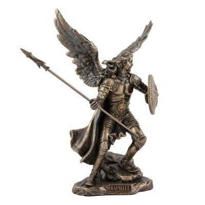 Veronese Cold Cast Bronze Coated Angel Figurine, Raphael