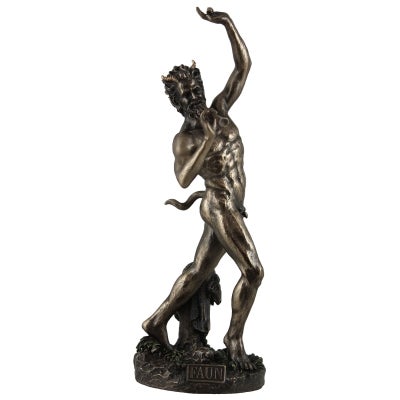 Veronese Cold Cast Bronze Coated Roman Mythology Figurine, Faun