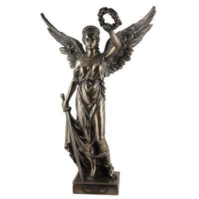 Veronese Cold Cast Bronze Coated Greek Mythology Figurine, Nike The Goddess of Victory