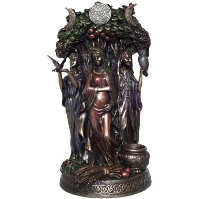 Veronese Cold Cast Bronze Coated Greek Mythology Figurine, The Triple Goddess