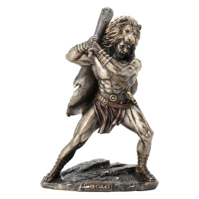 Veronese Cold Cast Bronze Coated Greek Mythology Figurine, Hercules with Big Stick