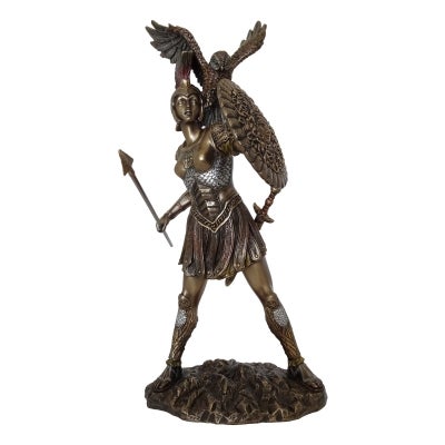 Veronese Cold Cast Bronze Coated Greek Mythology Figurine, Athena