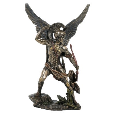 Veronese Cold Cast Bronze Coated Angel Figurine, Uriel