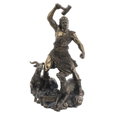 Veronese Cold Cast Bronze Coated Norse Mythology Figurine, Thor
