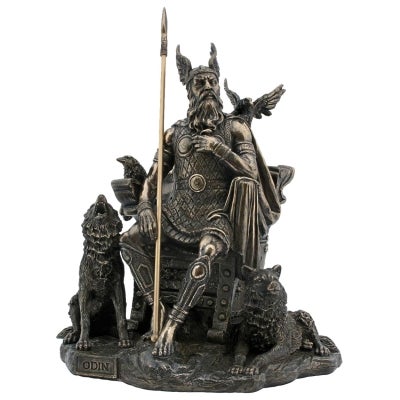 Veronese Cold Cast Bronze Coated Norse Mythology Figurine, Odin