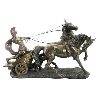 Veronese Cold Cast Bronze Coated Roman Chariot Statue, Small