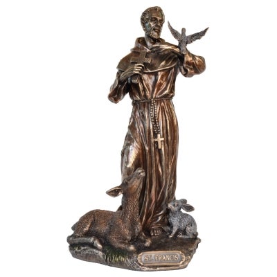 Veronese Cold Cast Bronze Coated Figurine, St Francis of Assisi
