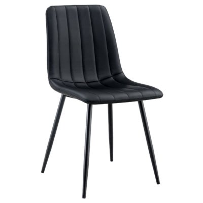 Fred II Faux Leather Dining Chair, Black / Black