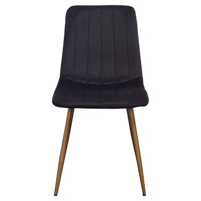 Fred II Velvet Fabric Dining Chair, Black / Gold