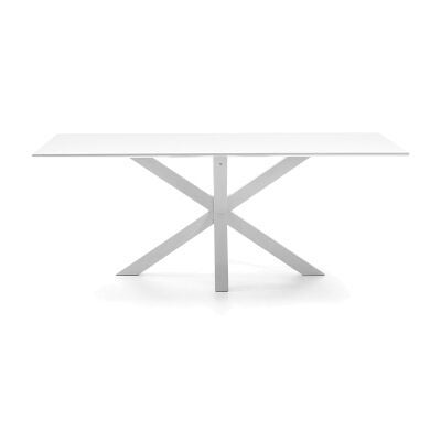 Bromley Engineered Wood & Epoxy Steel Dining Table, 200cm, White