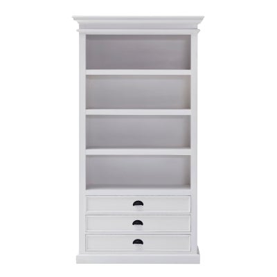 Halifax Solid Mahogany Timber 3 Drawer Book Shelf