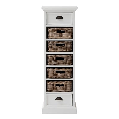Halifax Solid Mahogany Timber 5 Rattan Baskets Storage Unit