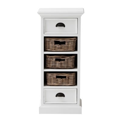 Halifax Solid Mahogany Timber 3 Rattan Baskets Storage Unit