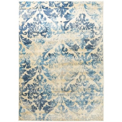 Calypso Gloria Stunning Egyptian Made Modern Rug, 290x200cm, Blue / Ivory