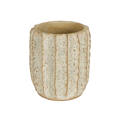 Jozip Ceramic Tube Sponge Vase, Small, Rustic Cream