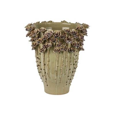 Jardin Rose Ceramic Vase, Medium, Sage