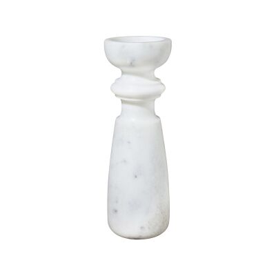 Anmer Marble Candle Stick, Medium White