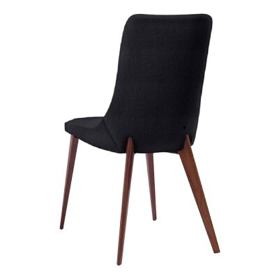 Forza PU Leather Dining Chair, Black / Walnut
