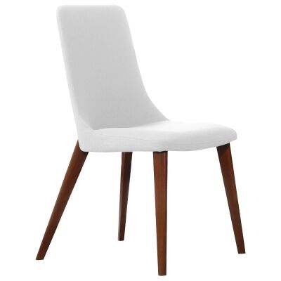 Forza PU Leather Dining Chair, White / Walnut