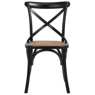 Cottrell Commercial Grade Wooden Cross Back Dining Chair, Set of 2, Black