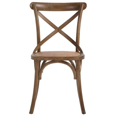 Cottrell Commercial Grade Wooden Cross Back Dining Chair, Set of 2, Walnut