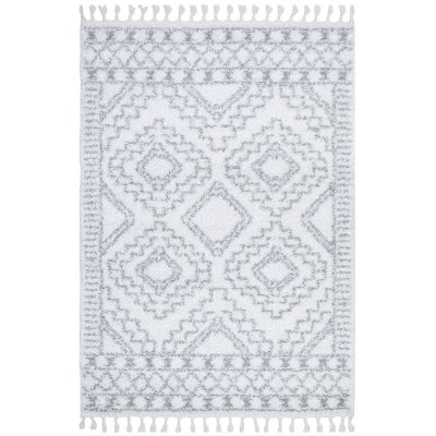 Casablanca Fez Tribal Rug, 380x280cm, Off White / Silver