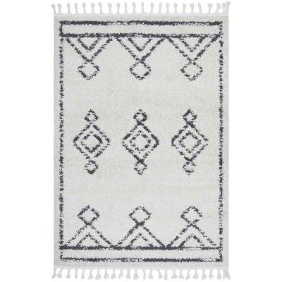 Casablanca Temara Tribal Rug, 380x280cm, Ivory / Charcoal