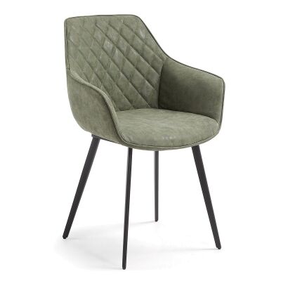 Arden PU Leather Dining Armchair, Green