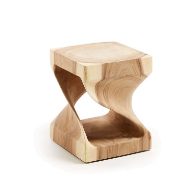 Rofelle Mungur Wood Side Table, Twist Shelf