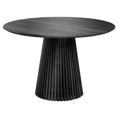 Amrit Mindi Wood Round Dining Table, 120cm, Black