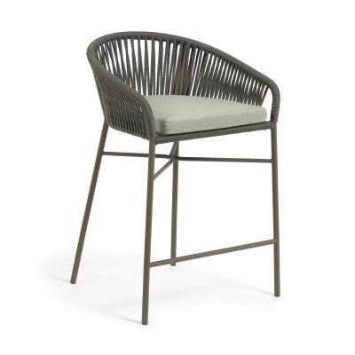 Wilton Rope & Steel Counter Stool, Green