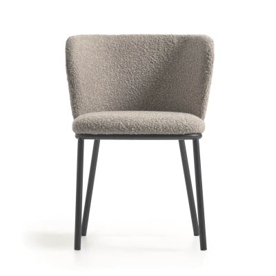Alamo Boucle Fabric Dining Chair, Grey