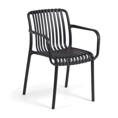 Andoain Outdoor Dining Armchair, Black