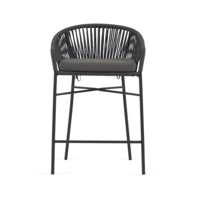 Wilton Rope & Steel Counter Stool, Dark Grey