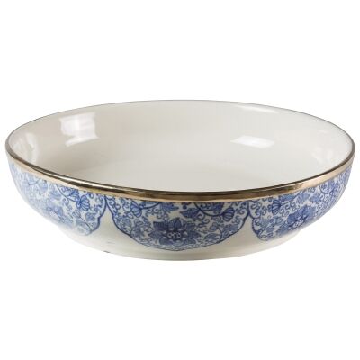 Odisha Ceramic Round Bowl, White