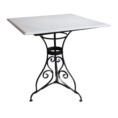 Paris Marble Topped Iron Square Dining Table, 65cm