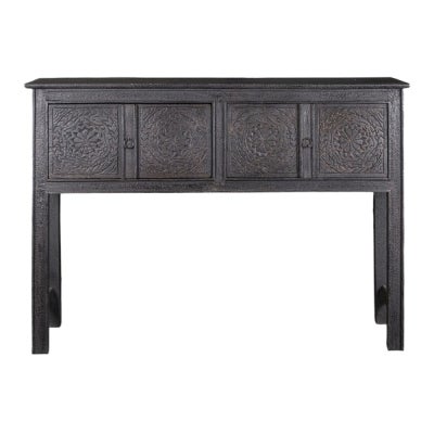 Theron Handcarved Mango Wood Console Table, 123cm