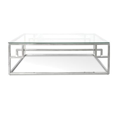 Mackerel Glass & Stainless Steel Coffee Table, 120cm, Silver