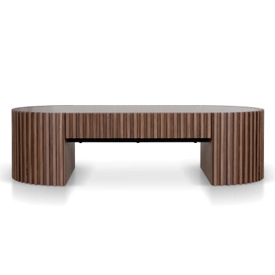 Galetto Wooden Oval Coffee Table, 130cm, Walnut