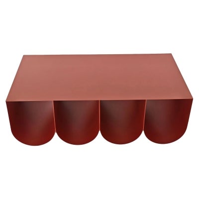 Vinicio Iron Coffee Table, 110cm, Burgundy