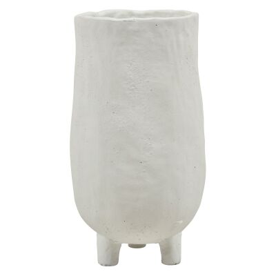 Frankie Ceramic Footed Decor Vase, Large, White